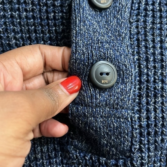 Weatherproof Vintage Mens 1/4 Button Up Mock Neck Sweater e Size L Blue - Picture 8 of 10